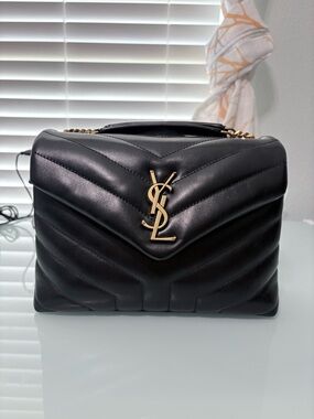 Saint Laurent Small Loulou Quilted Leather Shoulder Bag in Black